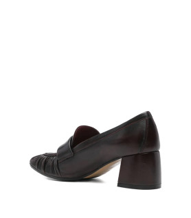 LORENA PAGGI - SCARPA TACCO CM 5,5 PELLE MARRONE ARRICCIATA ART.62650 AFRICA