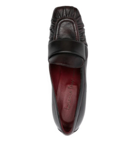 LORENA PAGGI - SCARPA TACCO CM 5,5 PELLE MARRONE ARRICCIATA ART.62650 AFRICA